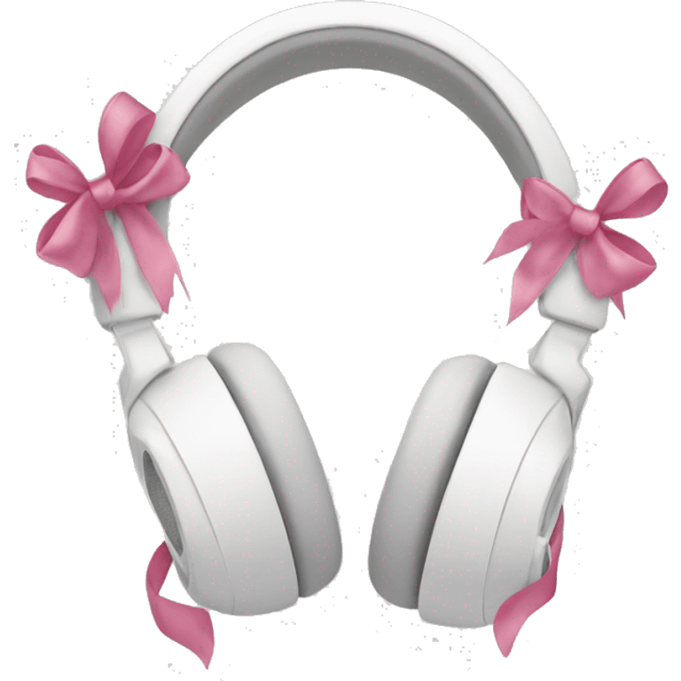 White headphone with bows emoji