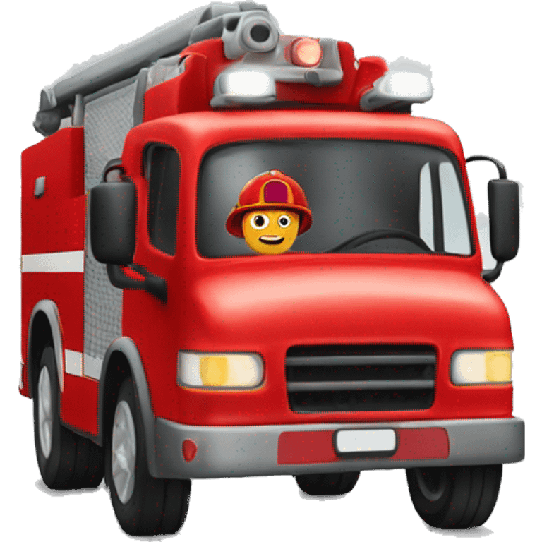 Man driving fire truck emoji