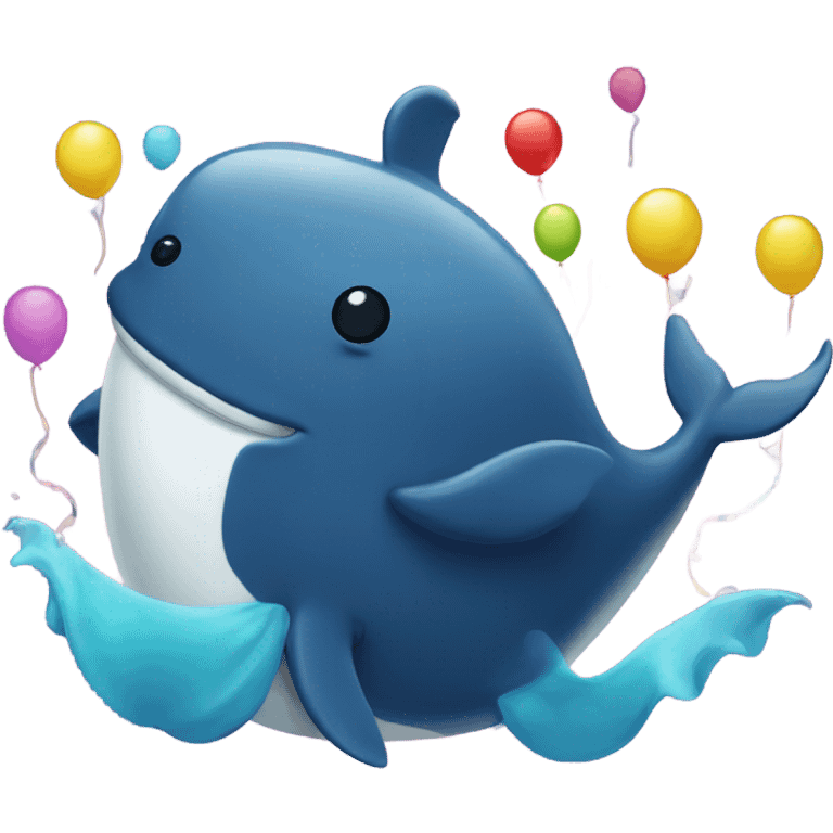 Whale at a party emoji