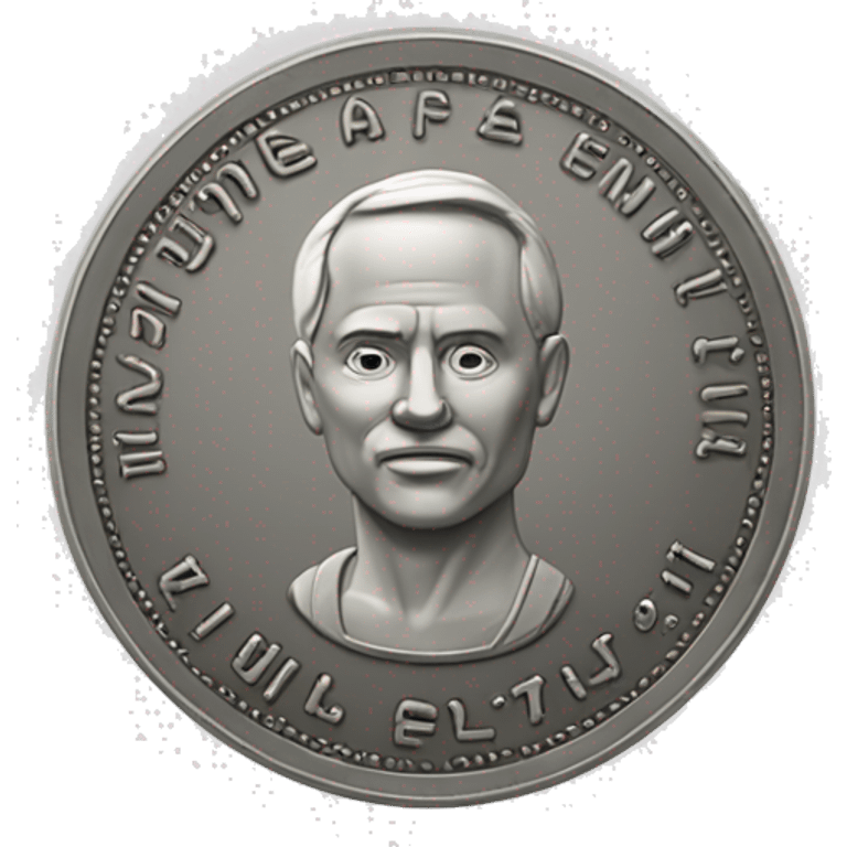 The coin with the inscription is easy emoji