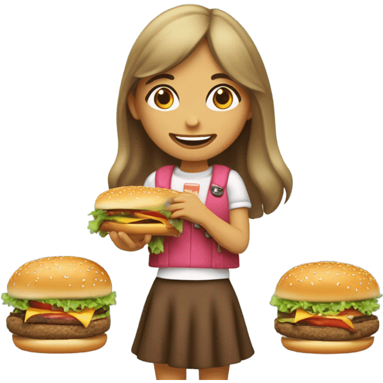 Niña con hamburguesa  emoji