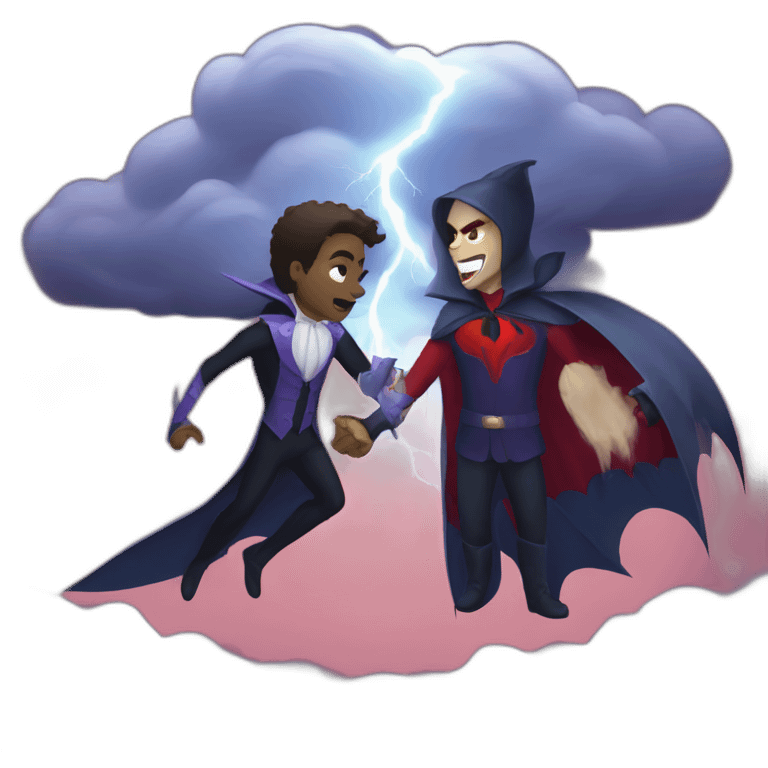 Thunderstorm and vampire emoji