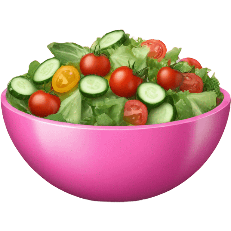 Pink bowl of salad with glitter  emoji