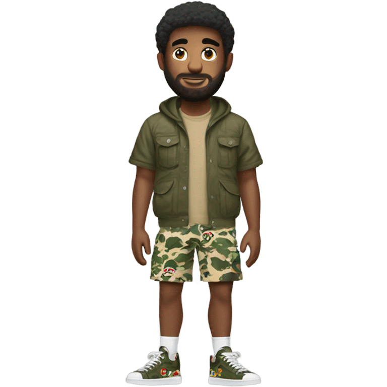 guy wearing bape shorts emoji