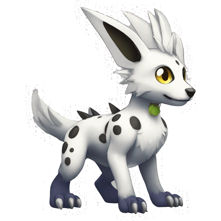 cute cool edgy Digimon-Fakemon-animal with markings full body emoji