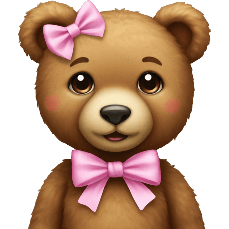 teddy bear with pink bow emoji