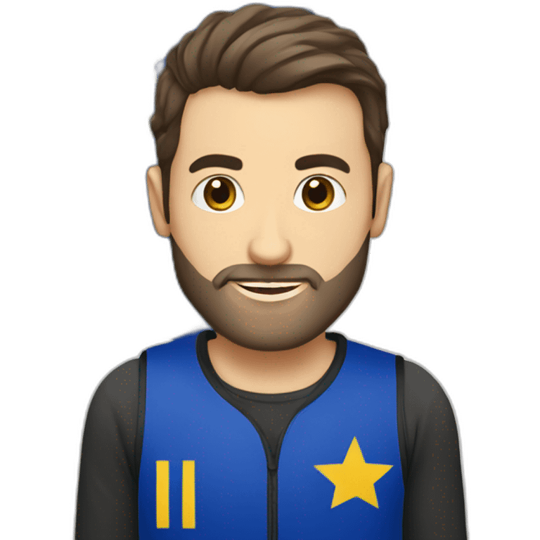 Bosnian guy with bosnian flag emoji