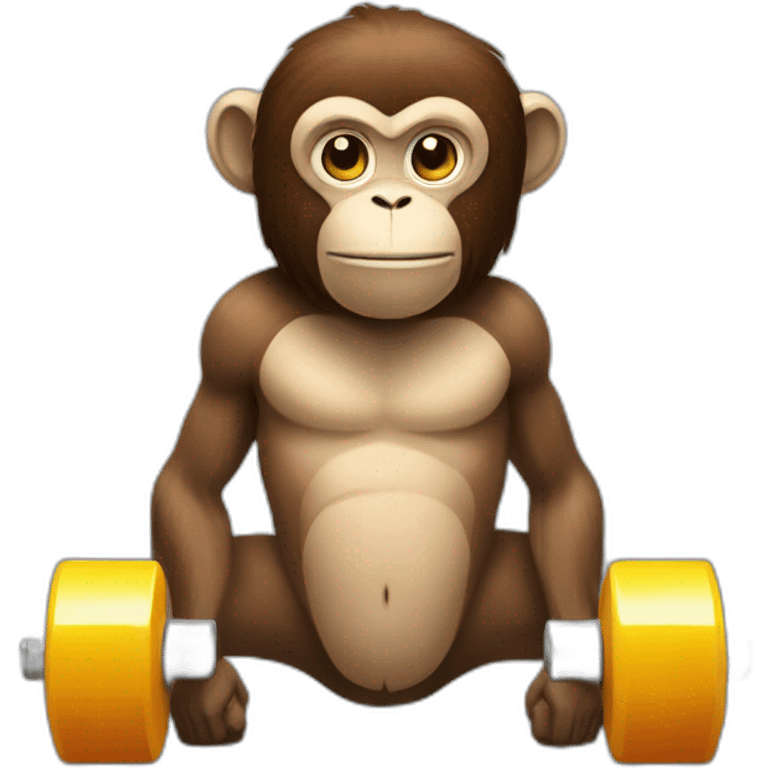 Dumbbells + A monkey emoji