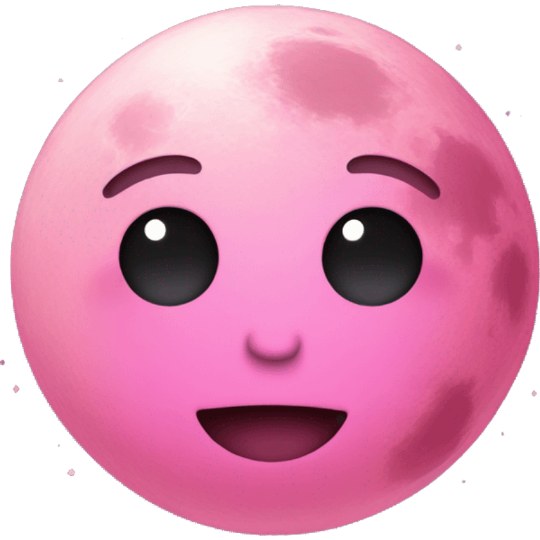 Pink moon with sparkles  emoji