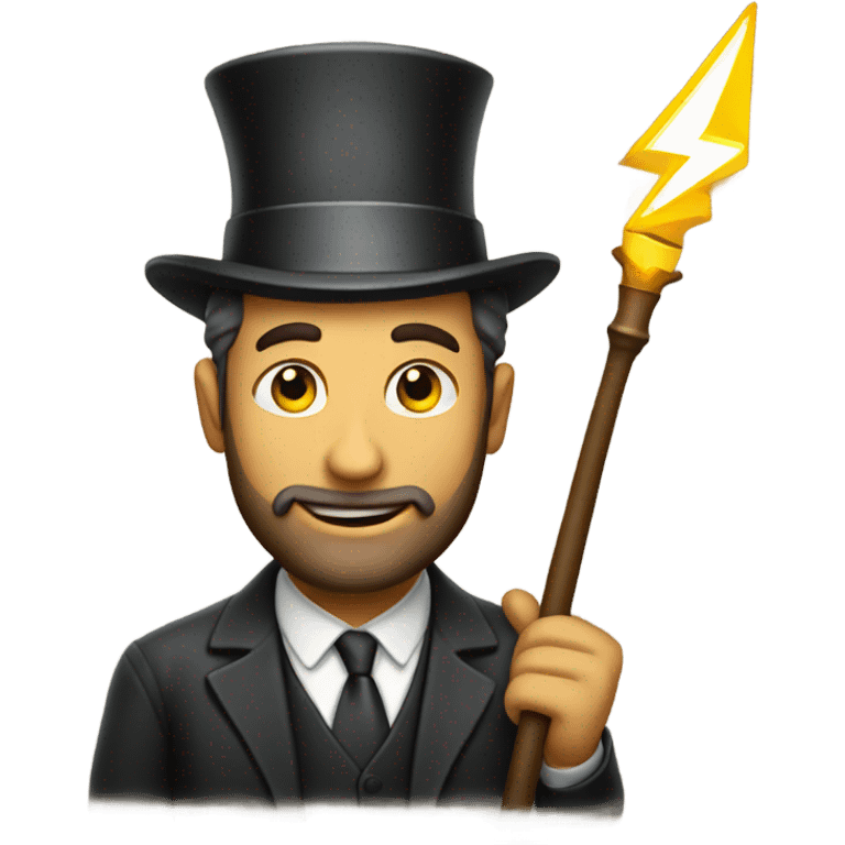 Jewish man with a lightning rod emoji