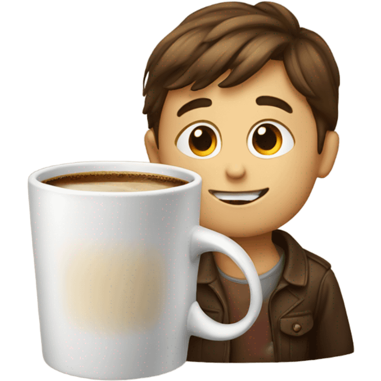 Kid drinking coffee emoji