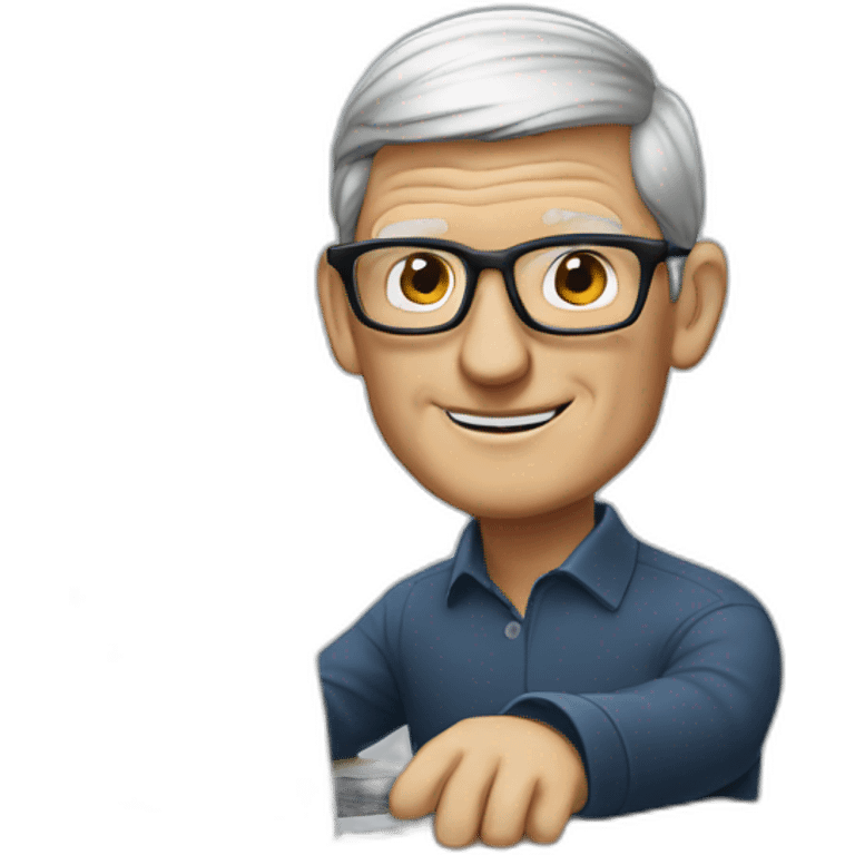 tim cook with macbook emoji