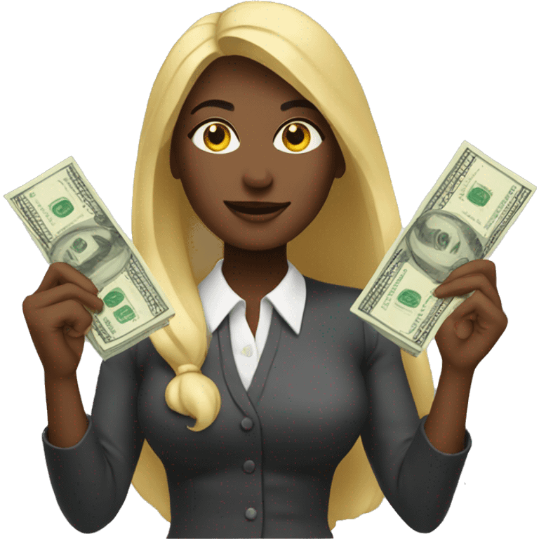 Woman with a lot of money  emoji