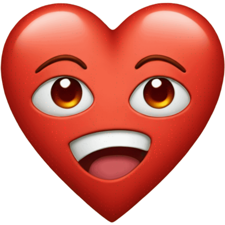 Red heart with a face in the middle emoji