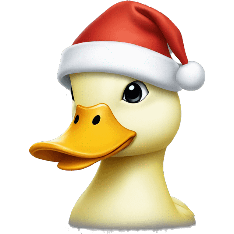 Yelllow Duck in a Santa hat emoji