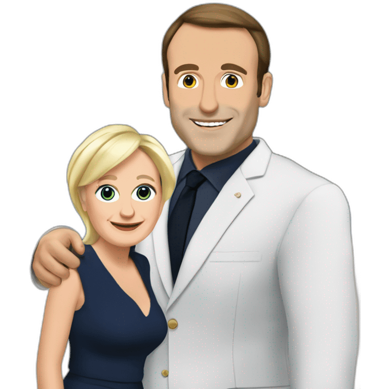 Macron avec Marine le pen emoji