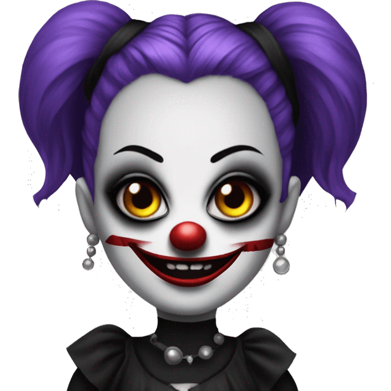 Gothgirl with piercings evil clown emoji