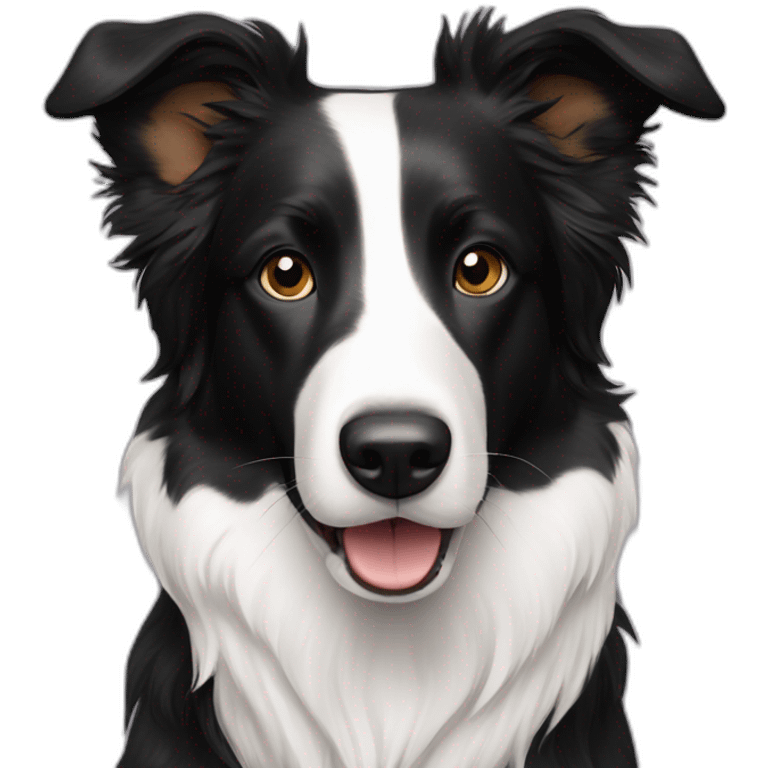 white and black mixed dog border collie emoji