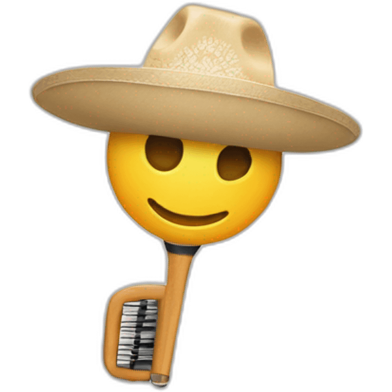 Un micrófono con sombrero blanco  emoji