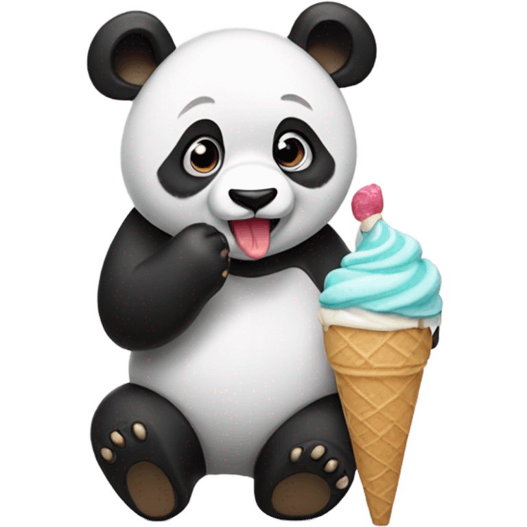 Panda eating ice cream emoji