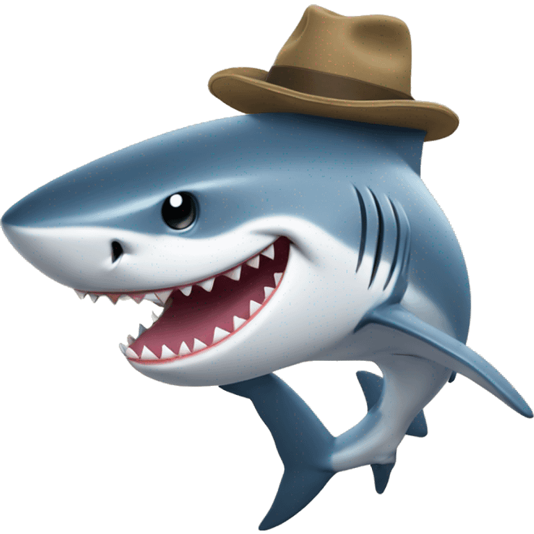 shark wearing a hat emoji