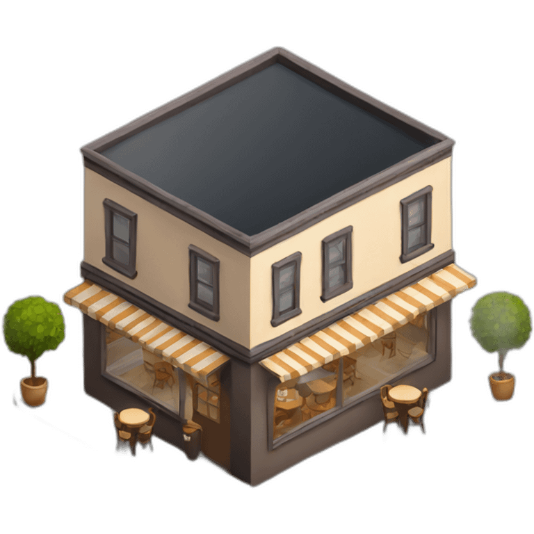 Coffee house isometric emoji