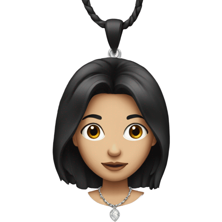 girl with black hair necklace emoji