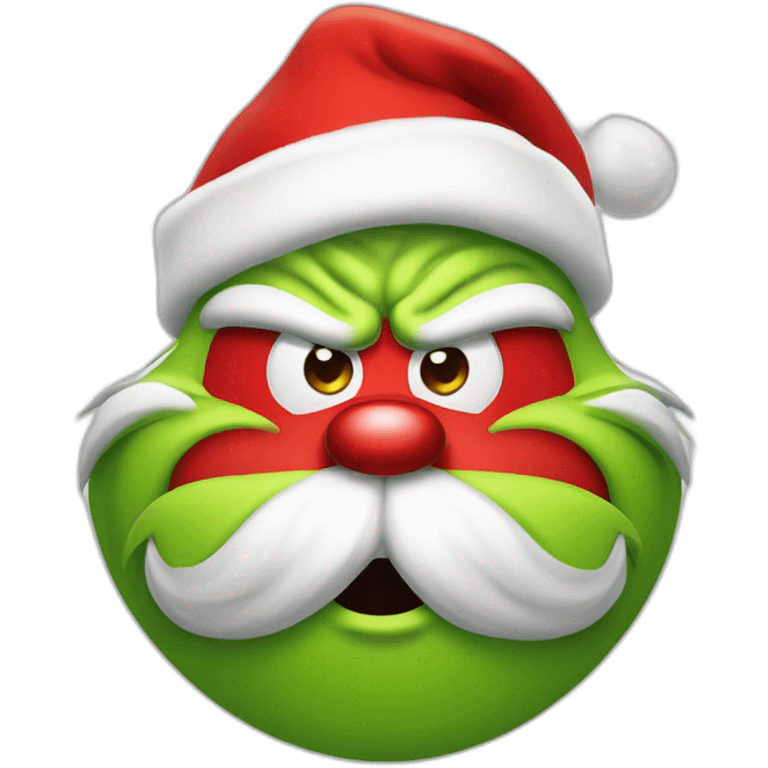 Grinch santa Claus laughing Red cap emoji