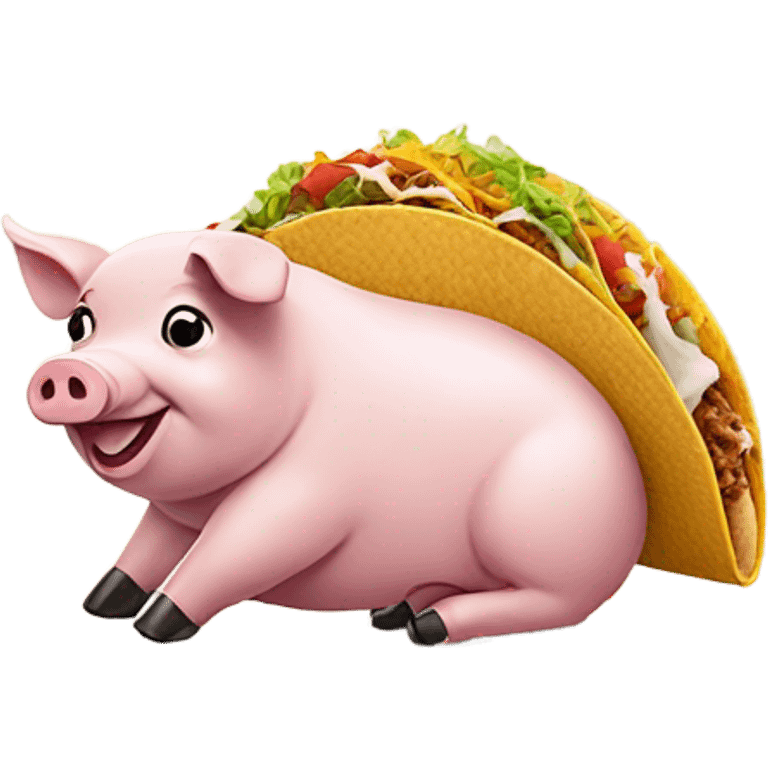 a pig eating taco bell  emoji