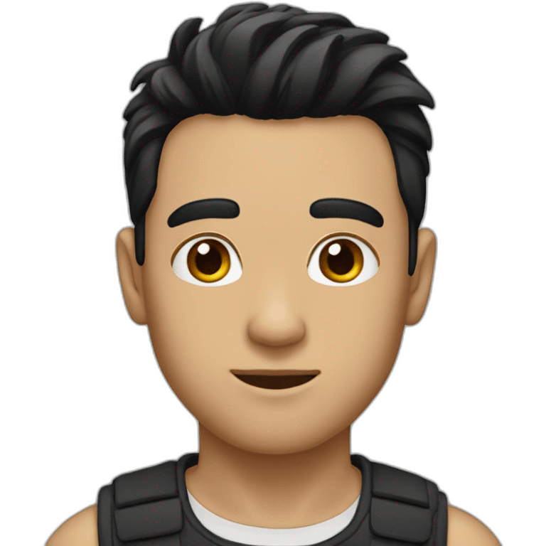 man with black hair undercut emoji