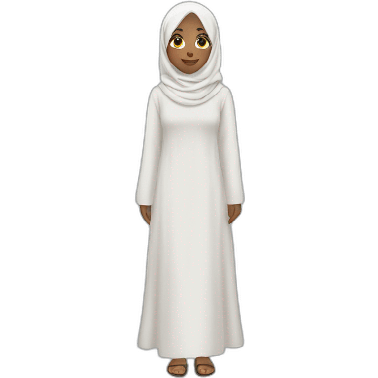 white abaya hijabi girl emoji