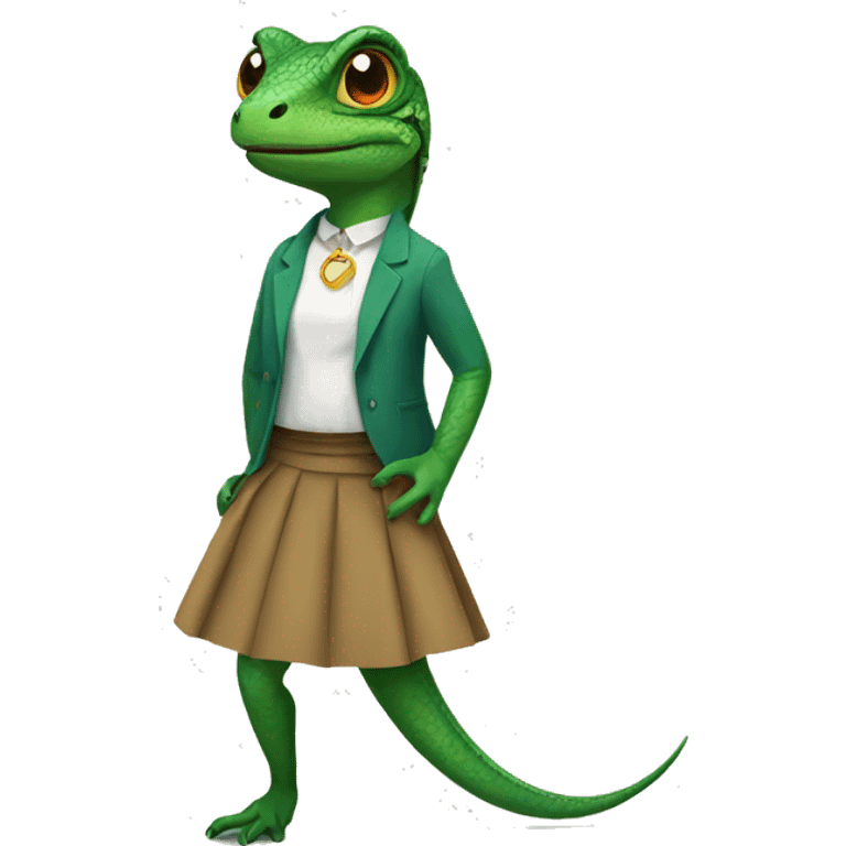 Lizard in a skirt emoji