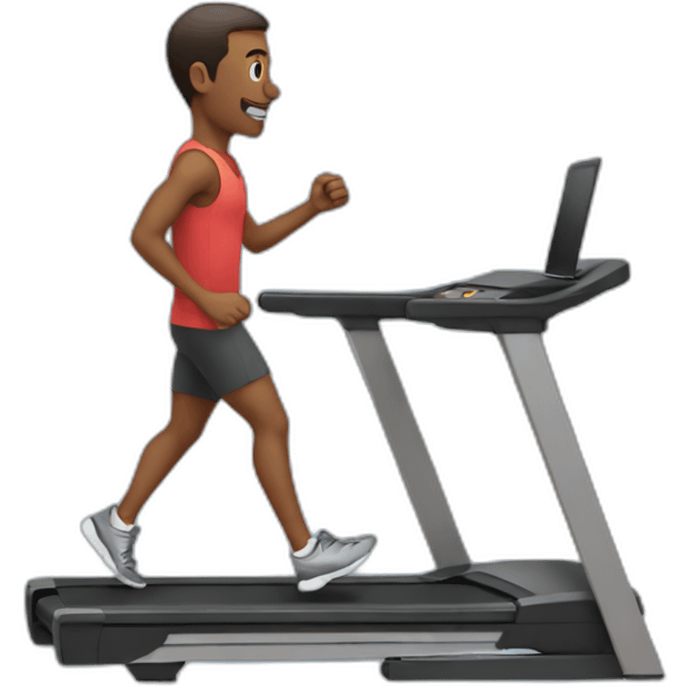 Man with laptop on treadmill emoji