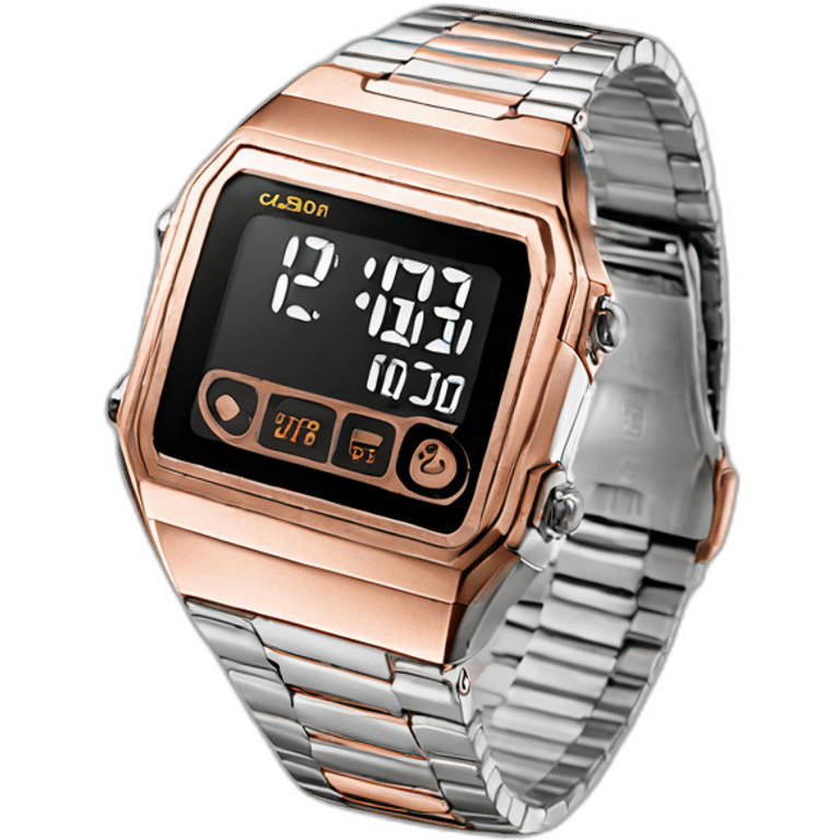 Casio rose gold digital watch emoji