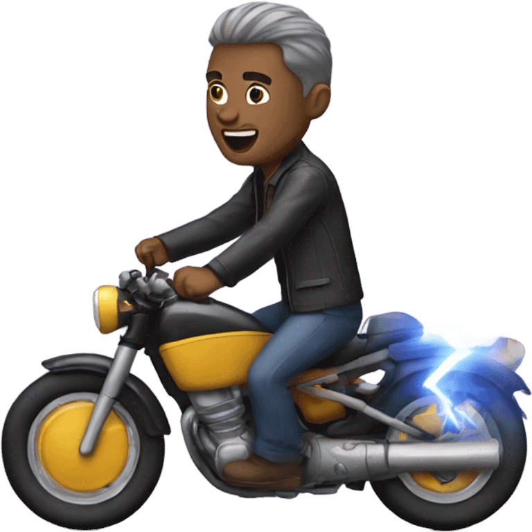 man riding a lightning bold  emoji