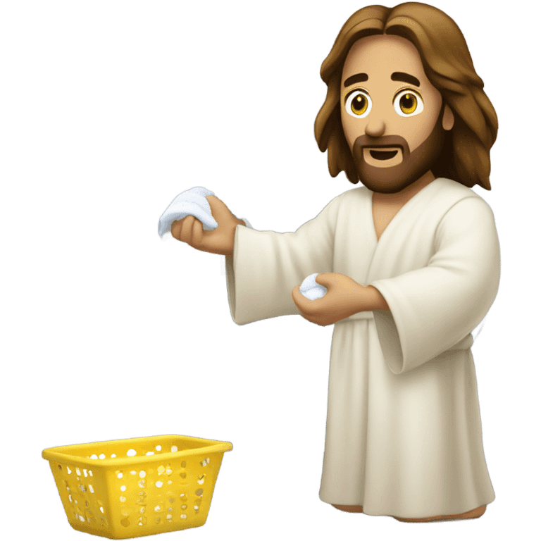 Jesus Christ doing laundry emoji