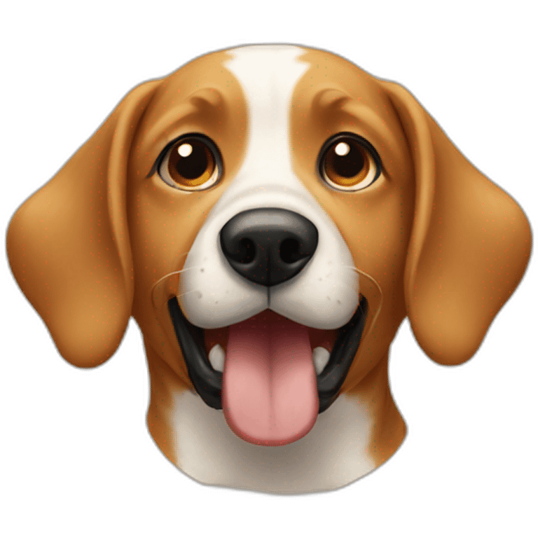 caramel dog playing black nose emoji