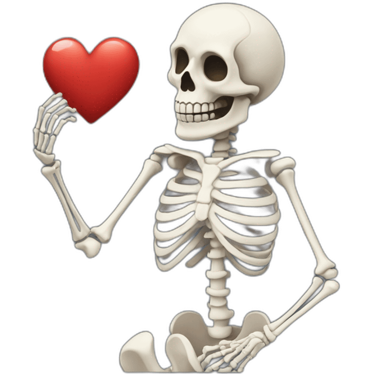 skeleton in love emoji