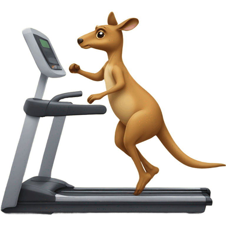 Kangaroo running on a treadmill  emoji