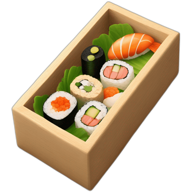 cute sushi bento wooden box emoji