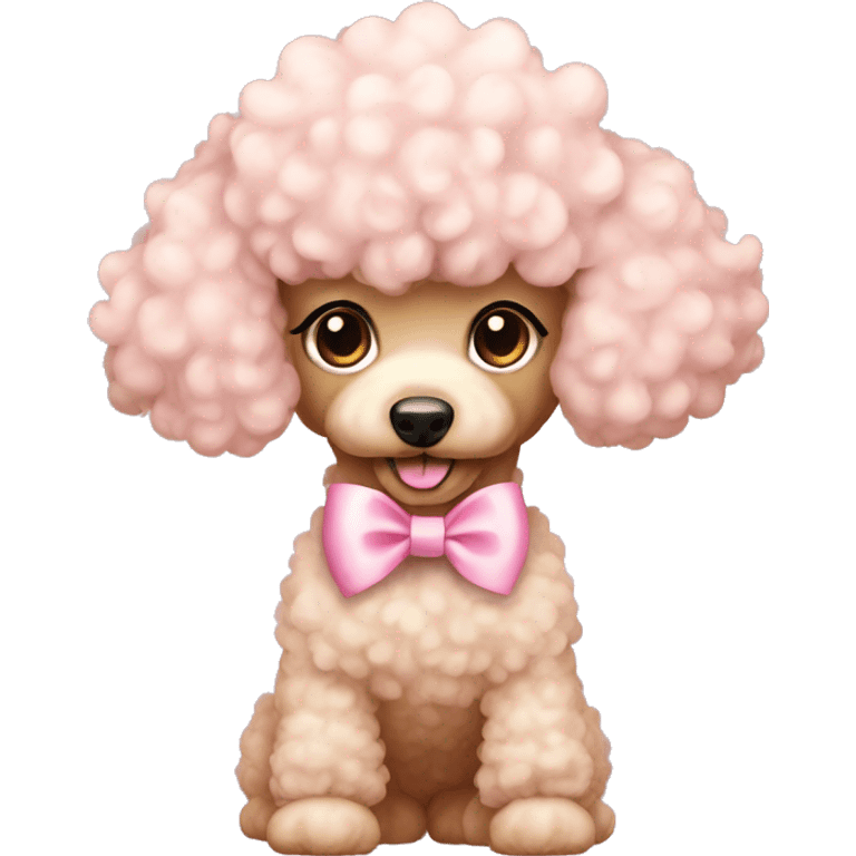 Light pink bow poodle emoji