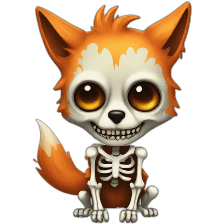 Zombie skeleton fox emoji