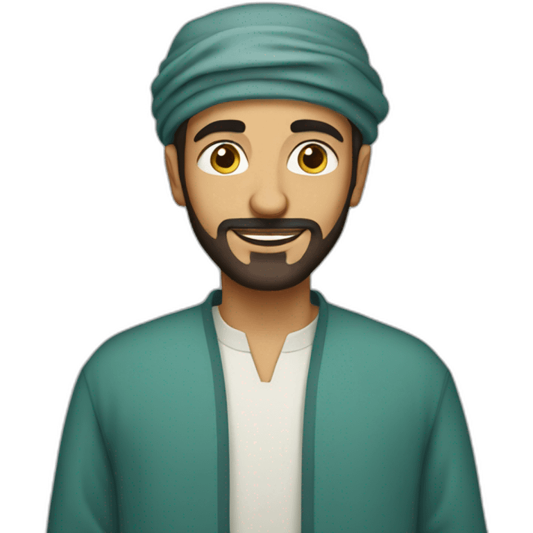 moroccan guy with long hakr emoji