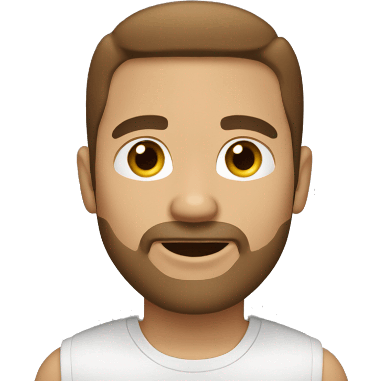 light skin man with good brown hair and a goatee  emoji