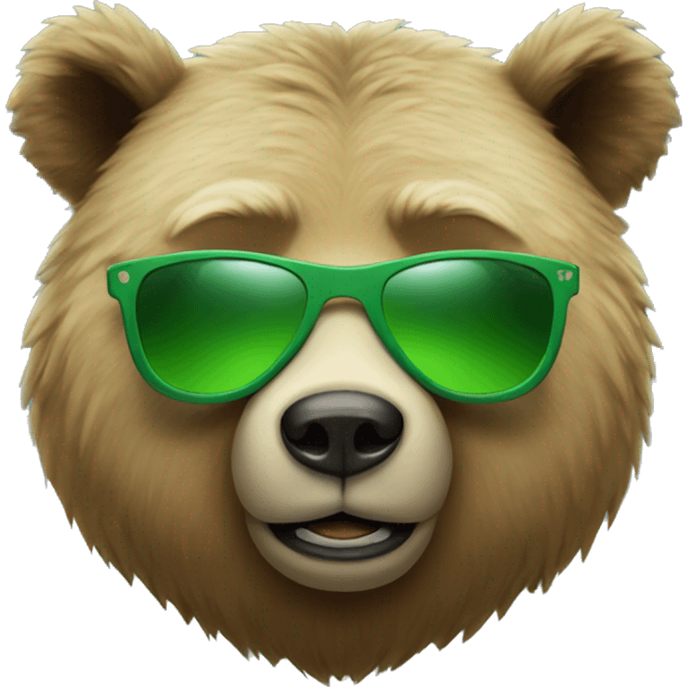 bear with green sunglasses  emoji