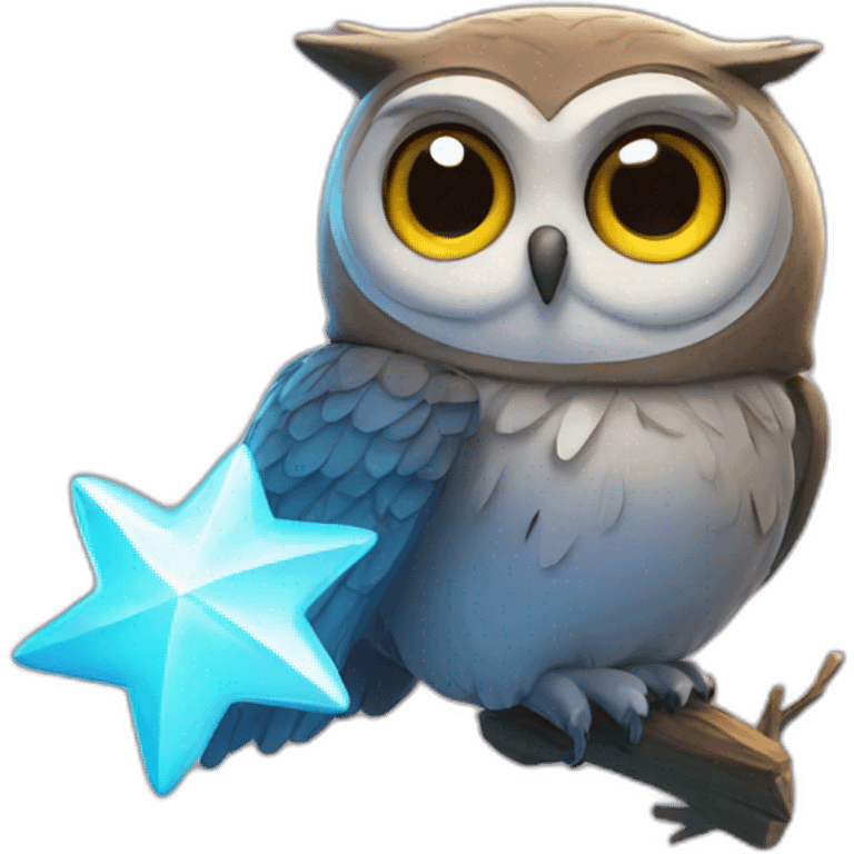 owl shooting star emoji