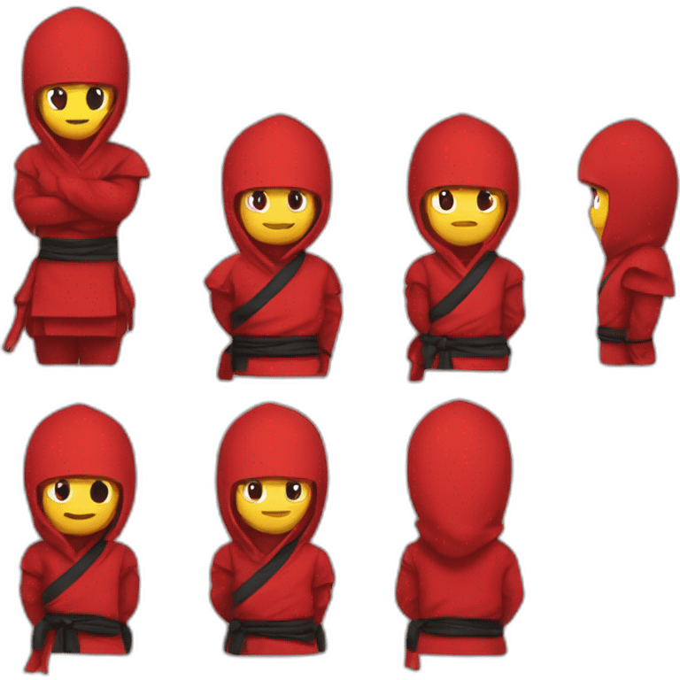 ninja con ropa roja  emoji