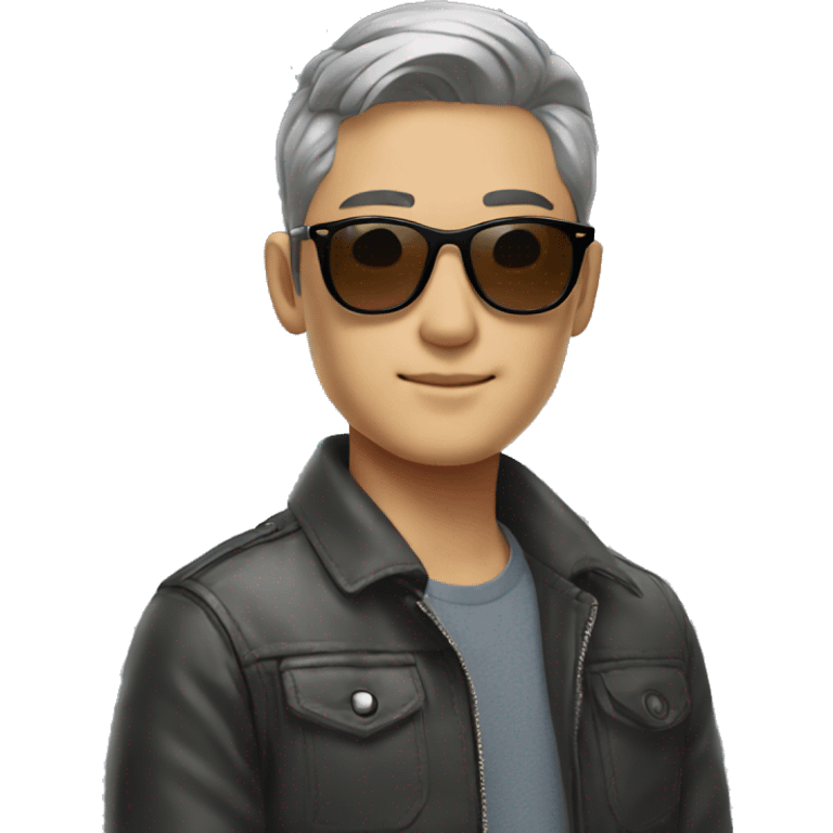 Stylish Korean man with Ray-ban emoji