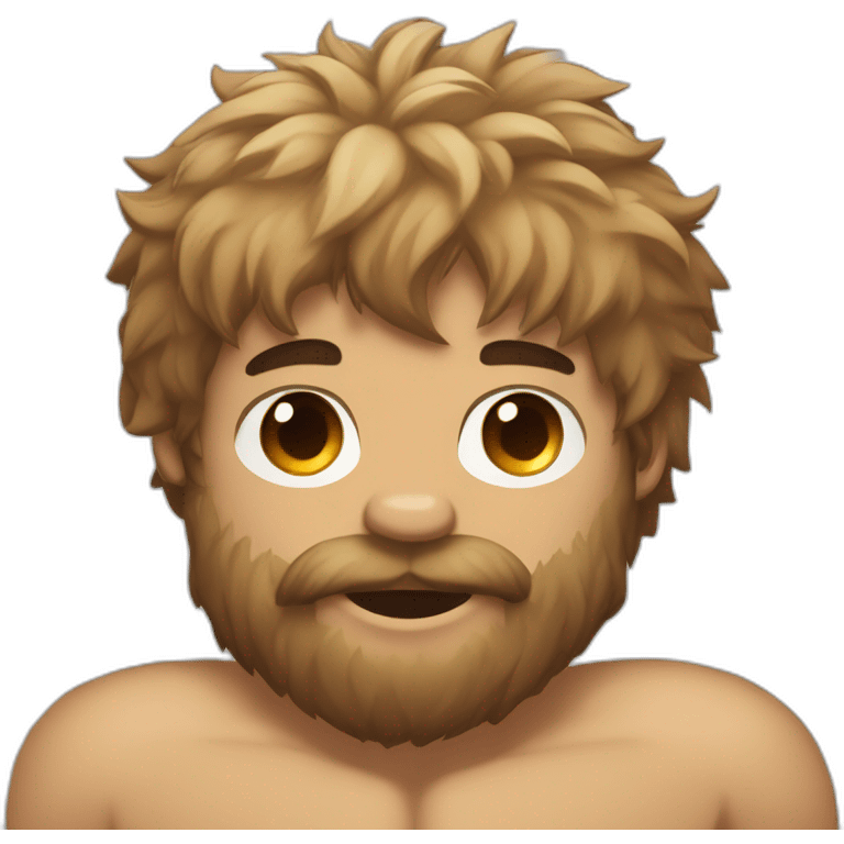 Emoji muscled hairy man bear face emoji