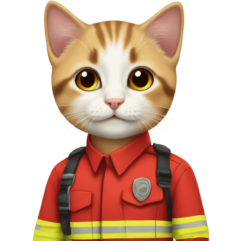 A kitten in a fire uniform emoji